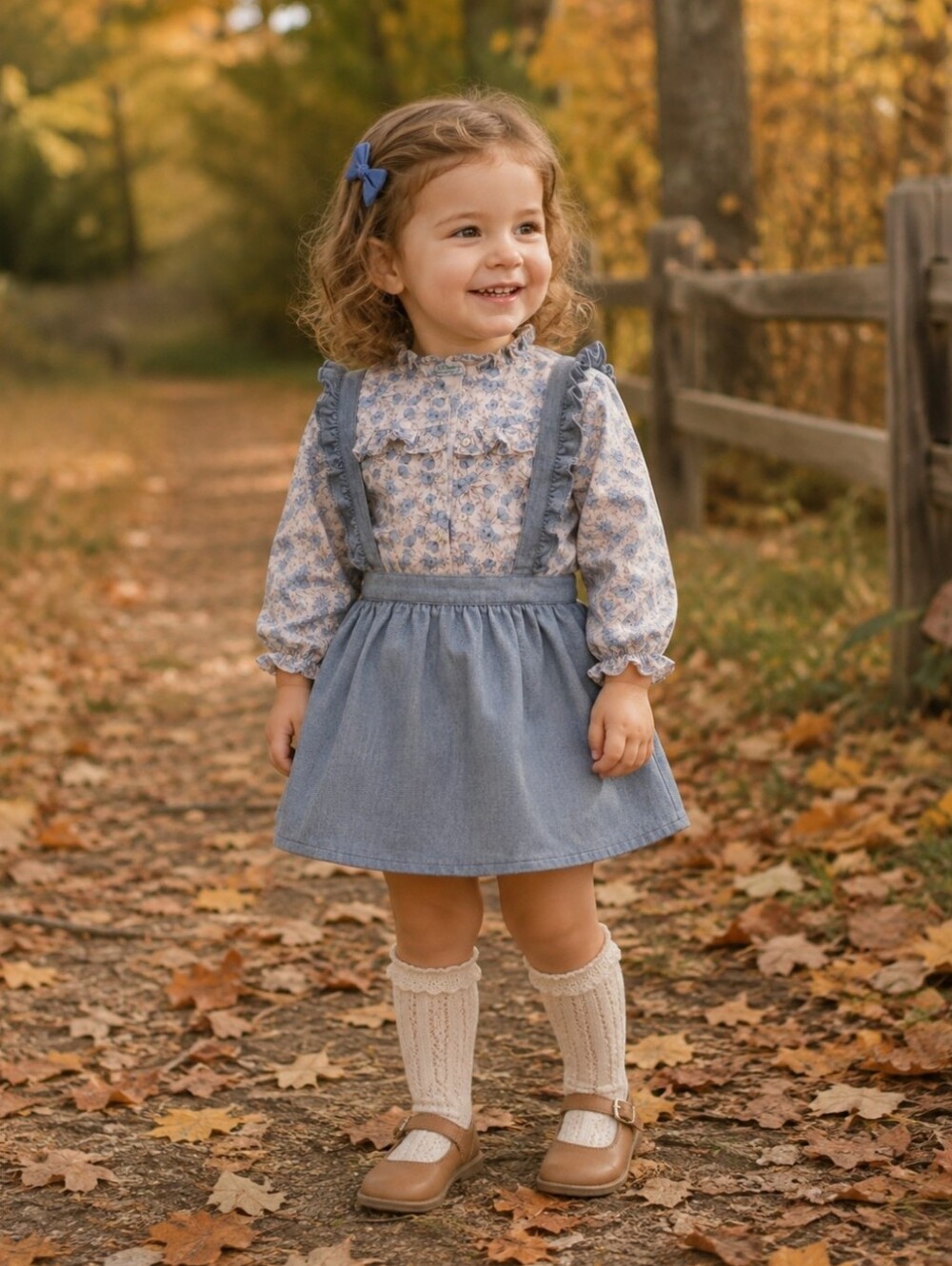 La Coqueta Ruffle Blouse and Denim Skirt Set | 3Y